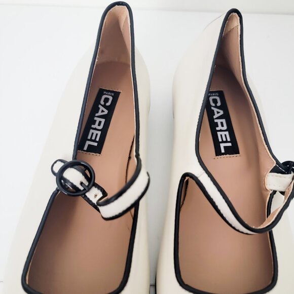 Carel Paris Corail Mary Janes in Nappa Beige Noir 39 8 - Picture 4 of 8